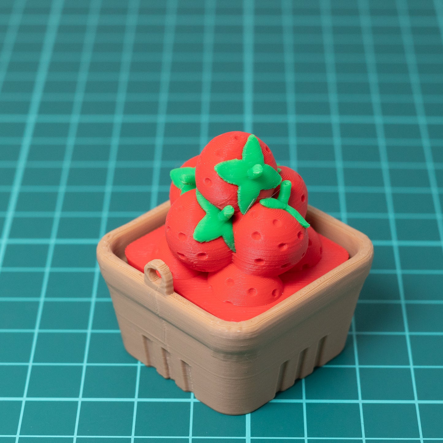 Strawberry Basket Clicker Keychain