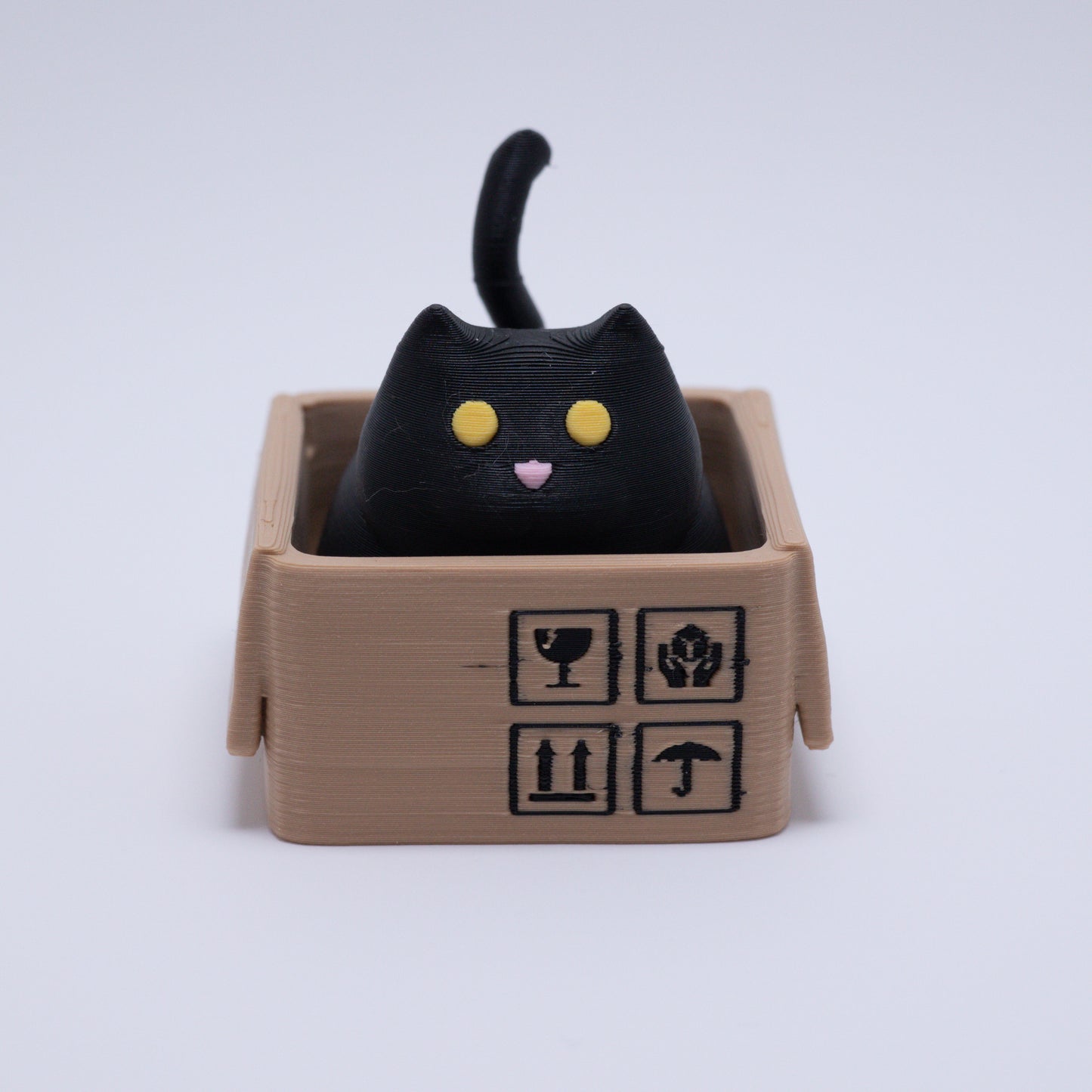 Box Cat Clicker Keychain (Black)