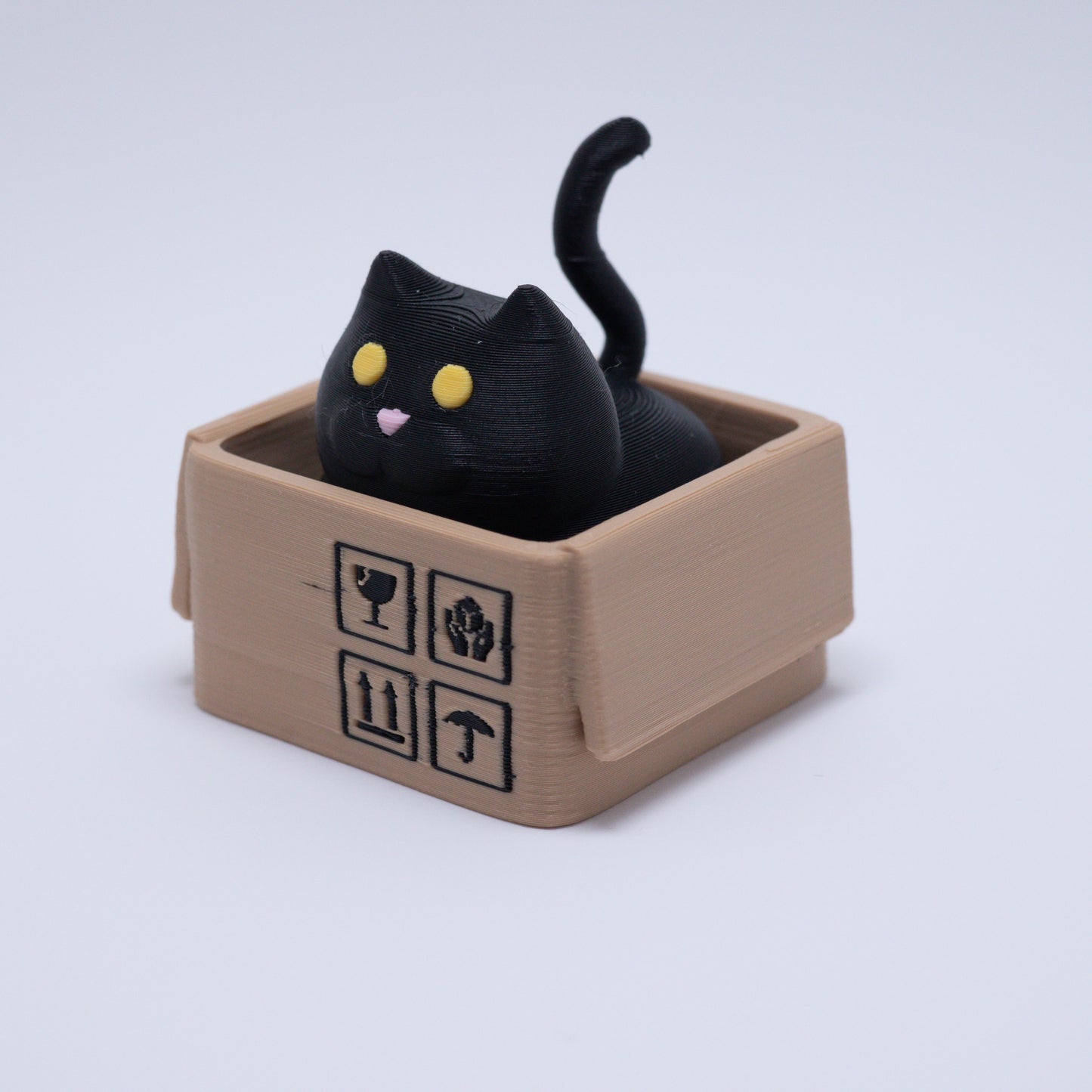 Box Cat Clicker Keychain (Black)
