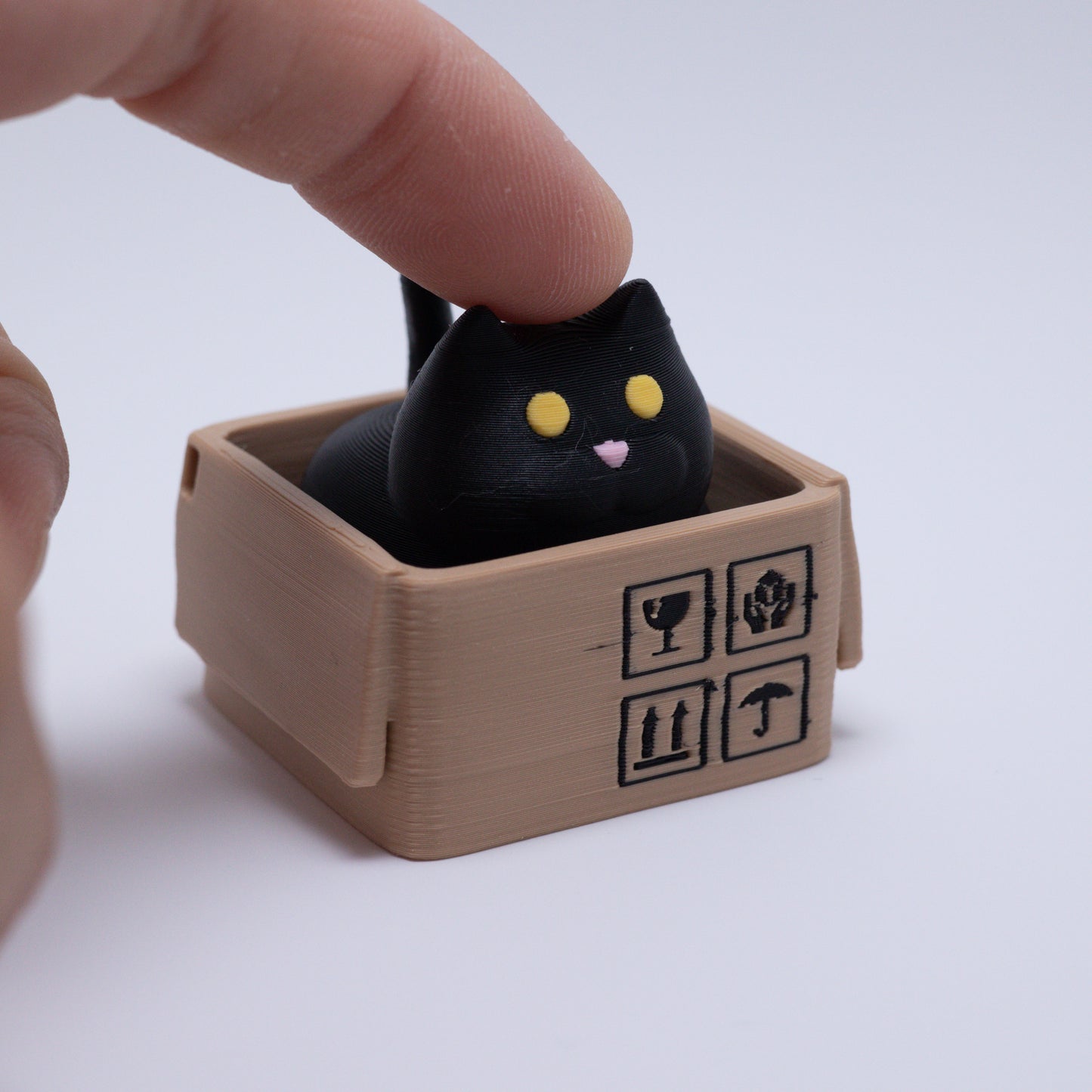 Box Cat Clicker Keychain (Black)