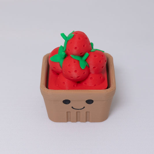 Strawberry Basket Clicker Keychain